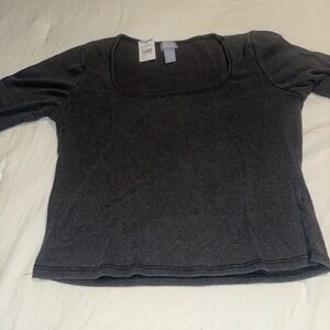 Tilly's kids Girls Square Neck Shirt Large Dark gray